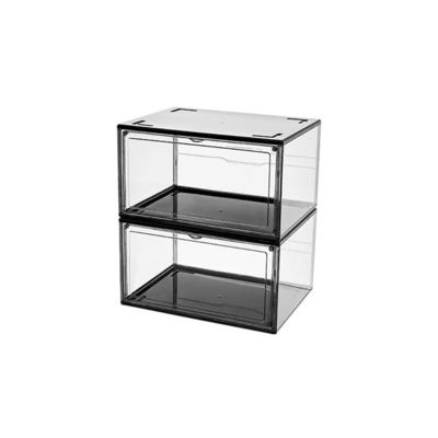 Transparente empilhável da vitrina acrílica plástica magnética da sapatilha