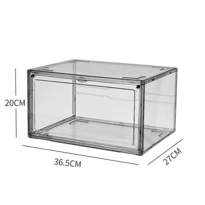 Transparente empilhável da vitrina acrílica plástica magnética da sapatilha
