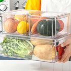 Armazenamento claro plástico empilhável de Set Kitchen Food do organizador do refrigerador de 4 PCes